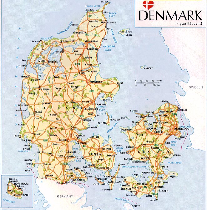 map of Denmark