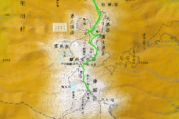 乗鞍岳近辺地図